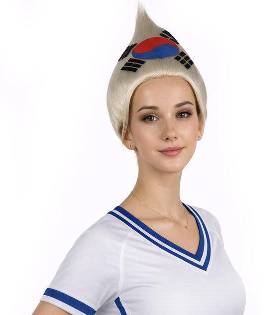 South Korea Flag Troll Multicolor Wig