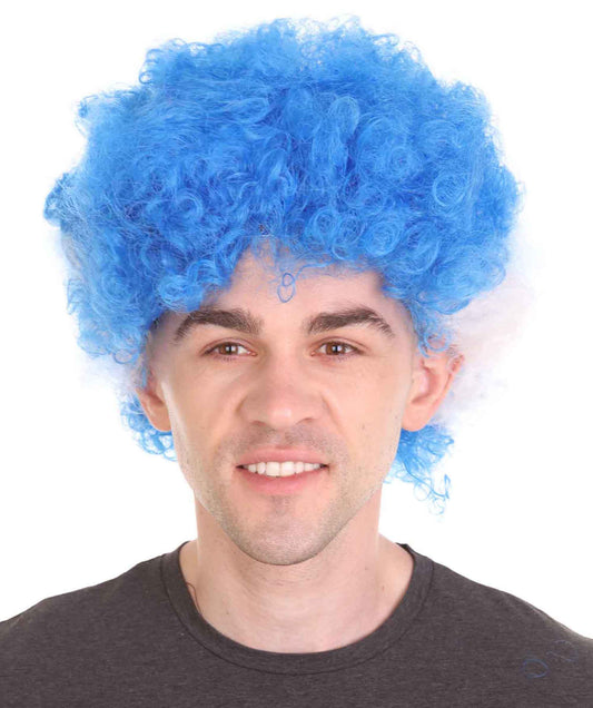 Honduras Flag Afro Blue and White Wig