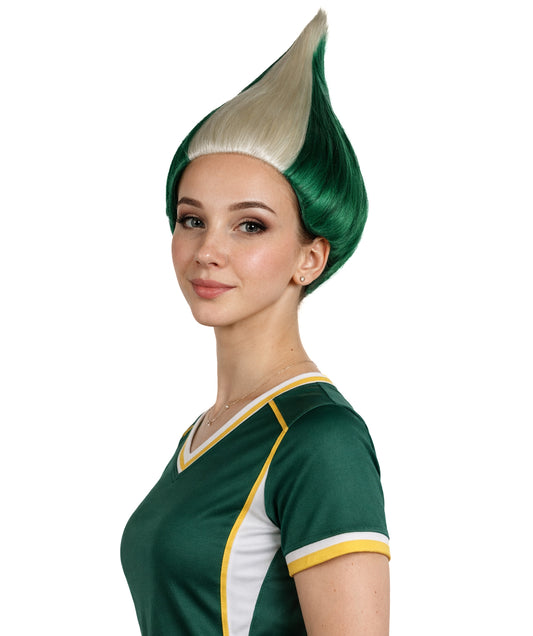 Nigeria Flag Sport Troll Green & White Wig