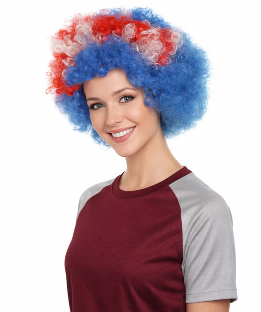 Iceland Flag Sport Afro Multicolor Wig