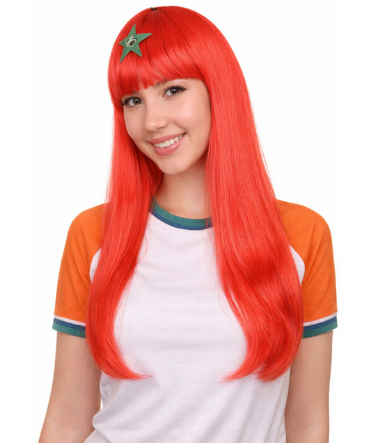 Morocco Flag Sports Long Bob Red and Green Wig