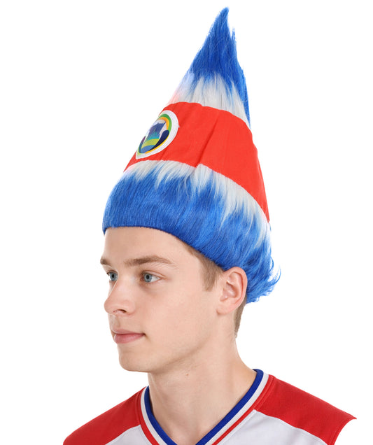 Costa Rica Flag Troll Multicolor Wig