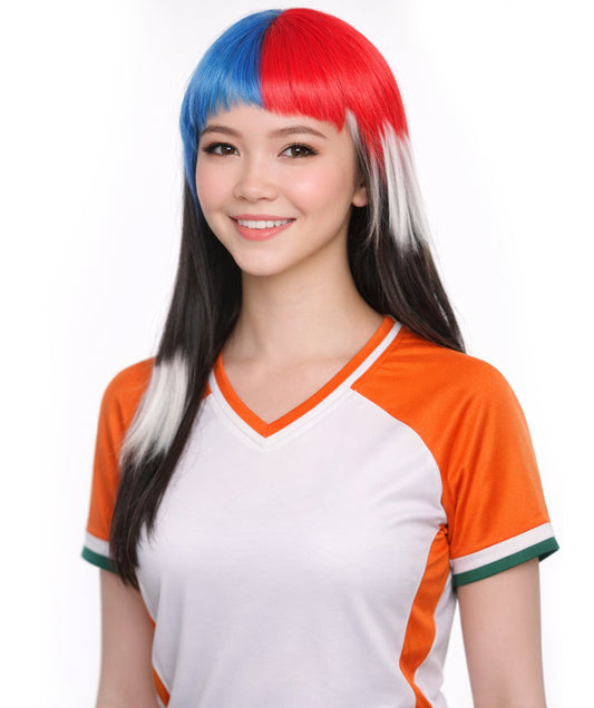 South Korea Flag Bob Multicolor Wig
