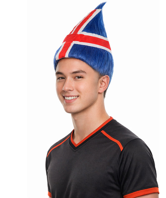 Iceland Flag Troll Multicolor Wig