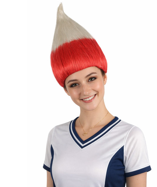 Poland Flag Troll White and Red Wig