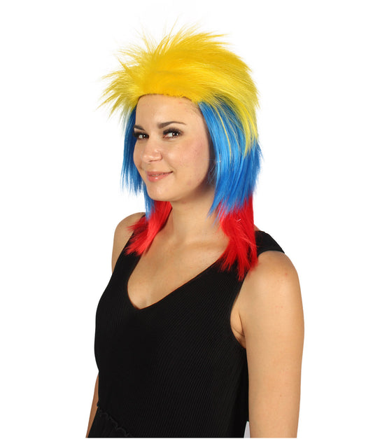 Colombia Flag Mullet Wig