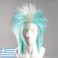 flagwigs, football wigs, fan wigs, afro wigs, mullet wigs, bob wigs, euro wigs,  premier league wigs,Greece Mullet Wig