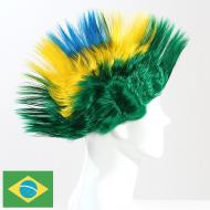 flagwigs, football wigs, fan wigs, afro wigs, mullet wigs, bob wigs, euro wigs,  premier league wigs,Brazil Punk Mullet Wig