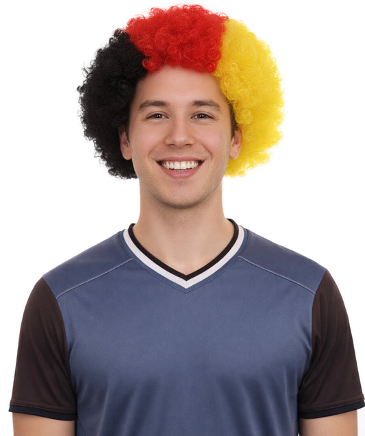Germany Flag Afro Multicolor Wig