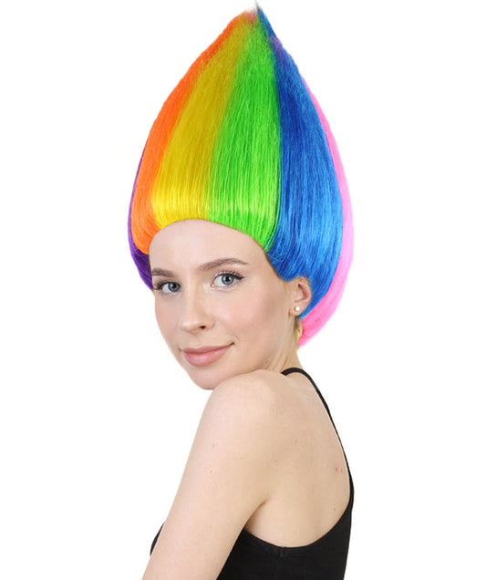 Rainbow Colors Straight Trolls Wig Halloween Cosplay Party Fancy Dress HW-1348 | HPO