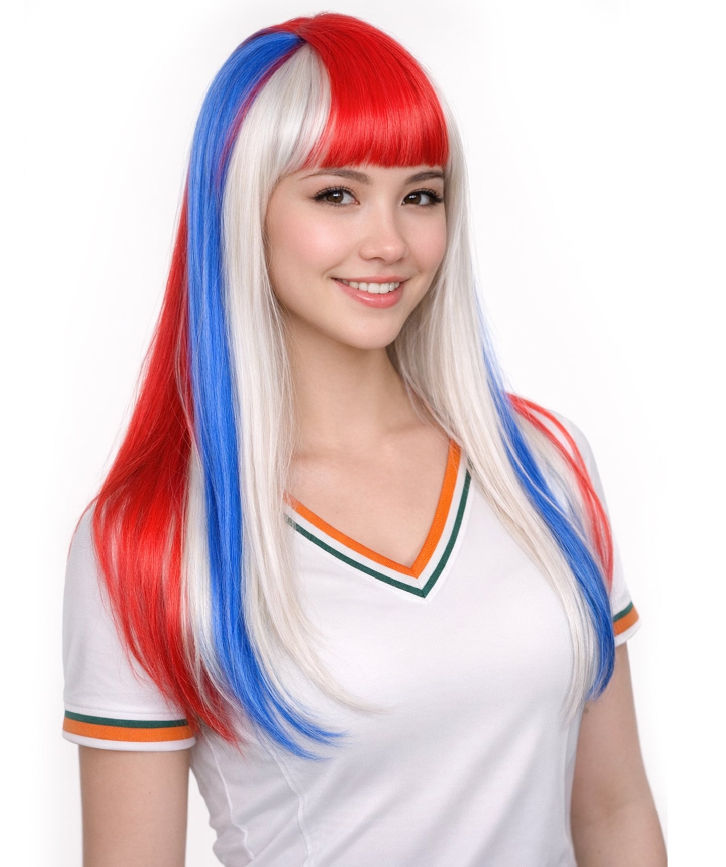 Costa Rica Flag Bob Multicolor Wig