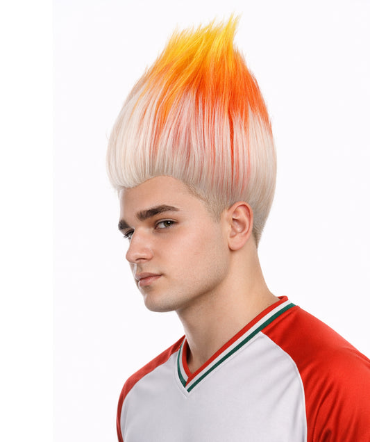 Unisex Adult & Teen Wig | Trolls Orange & White Wig | Premium Breathable Capless Cap