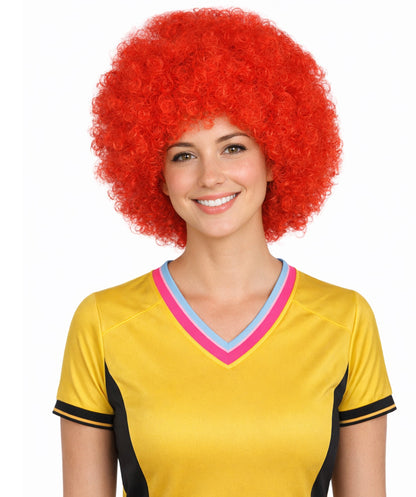 Denmark Flag Afro Red and White Wig