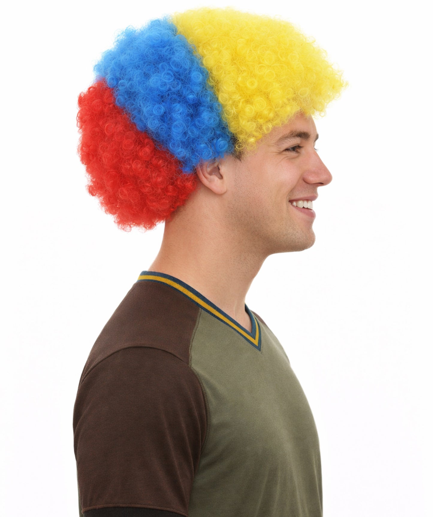 Colombia Flag Afro Multicolor Wig