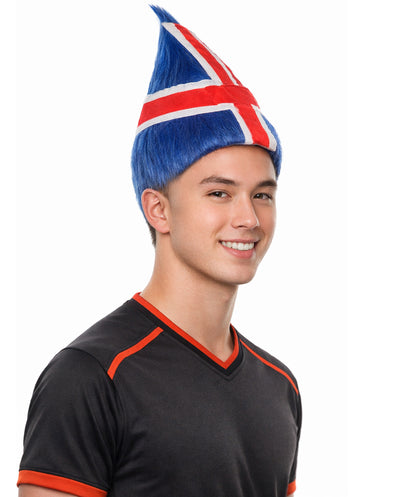 Iceland Flag Troll Multicolor Wig