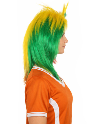 Senegal  Flag 80's Mullet Multicolor Wig