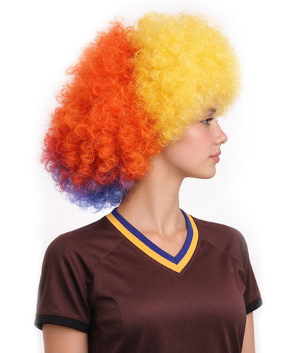 Sport Afro Wig | Super Size Jumbo Multicolor Wig | Premium Breathable Capless Cap