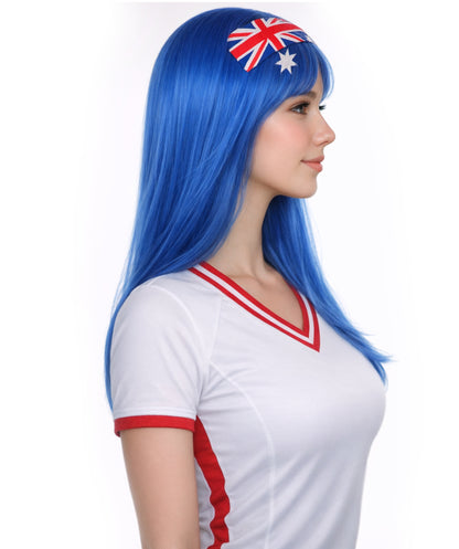 Australian Flag Long Bob Multicolor Wig