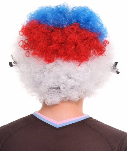 South Korea Flag Afro Multicolor Wig