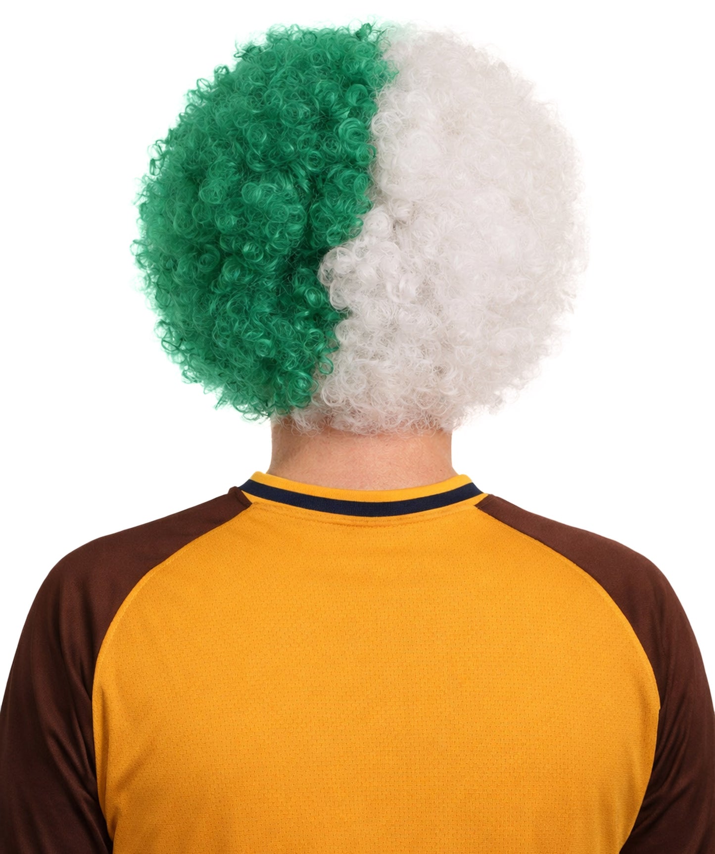 Algeria Flag Jumbo Afro Green and White Wig