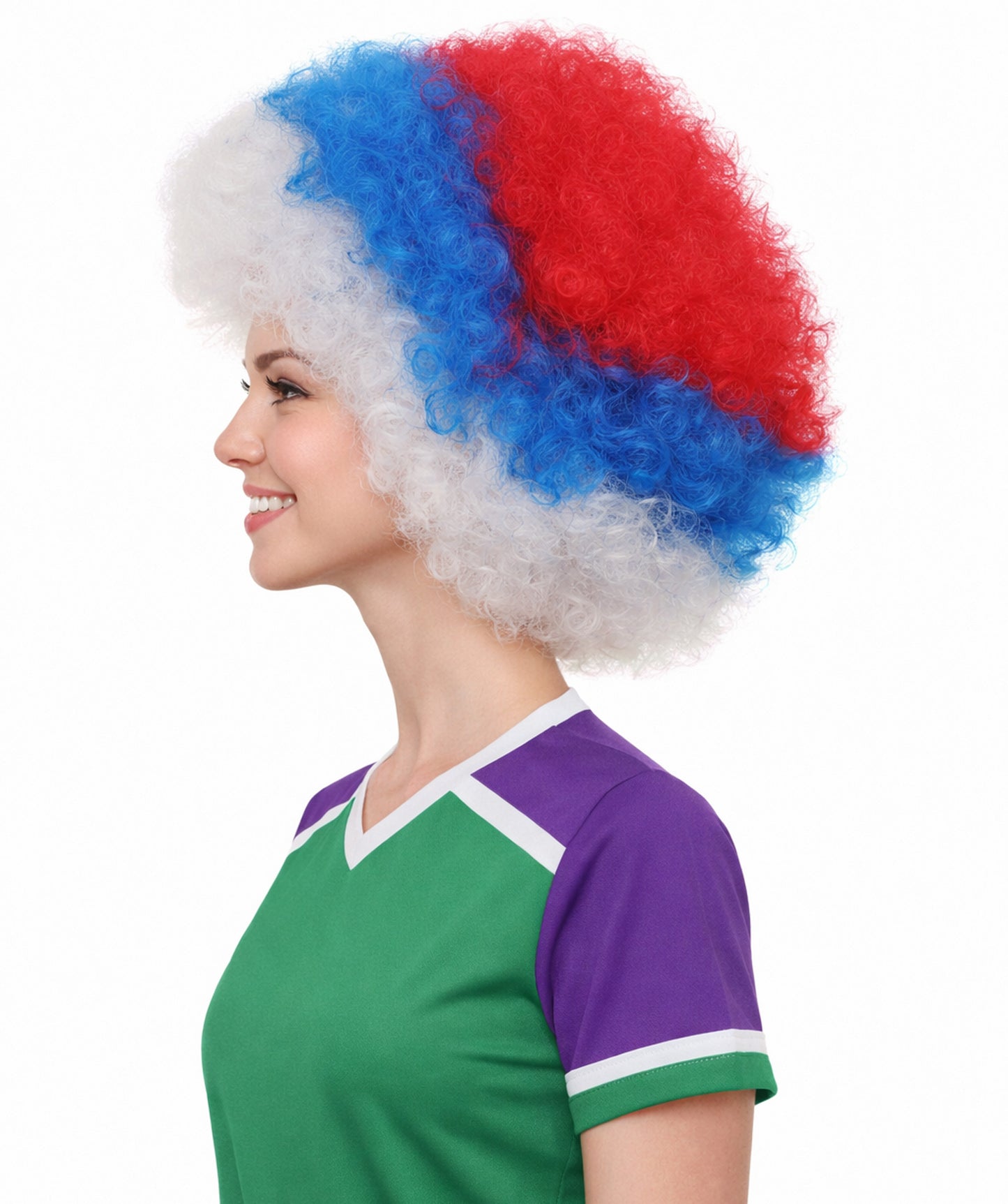 Serbia Flag Afro Multicolor Wig