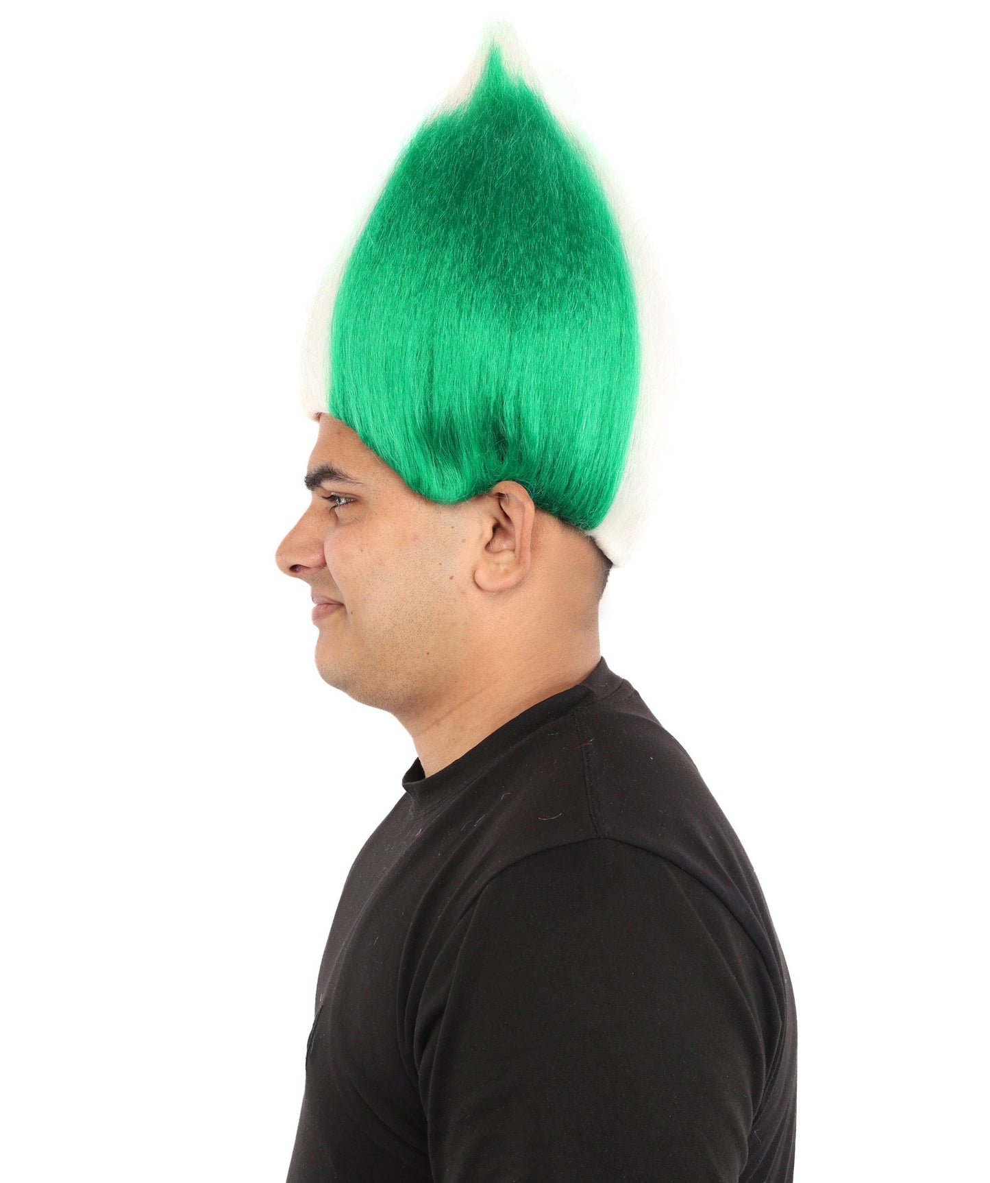 HPO Adult Unisex Côte d’Ivoire Flag Troll Wig – Orange, White, and Green Spiky Hair | Ideal for Sports Football, Sports Events & National Celebrations