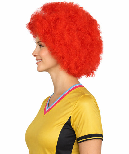 Denmark Flag Afro Red and White Wig
