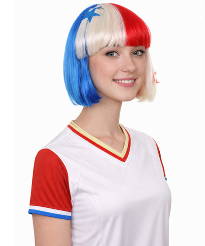 Panama Flag Bob Multicolor Wig