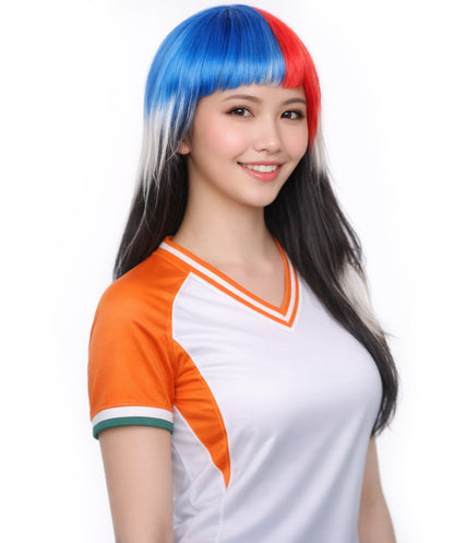 South Korea Flag Bob Multicolor Wig