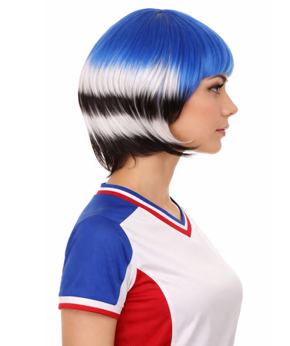 South Korean Flag Bob Multicolor Wig
