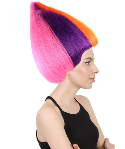 Rainbow Colors Straight Trolls Wig Halloween Cosplay Party Fancy Dress HW-1348 | HPO