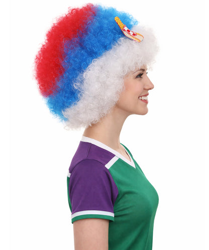 Serbia Flag Afro Multicolor Wig