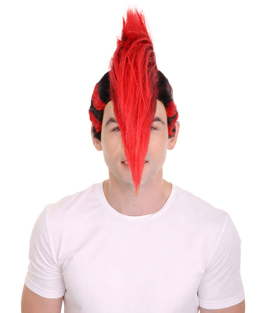 Albania Flag Mohawk Red and Black Wig