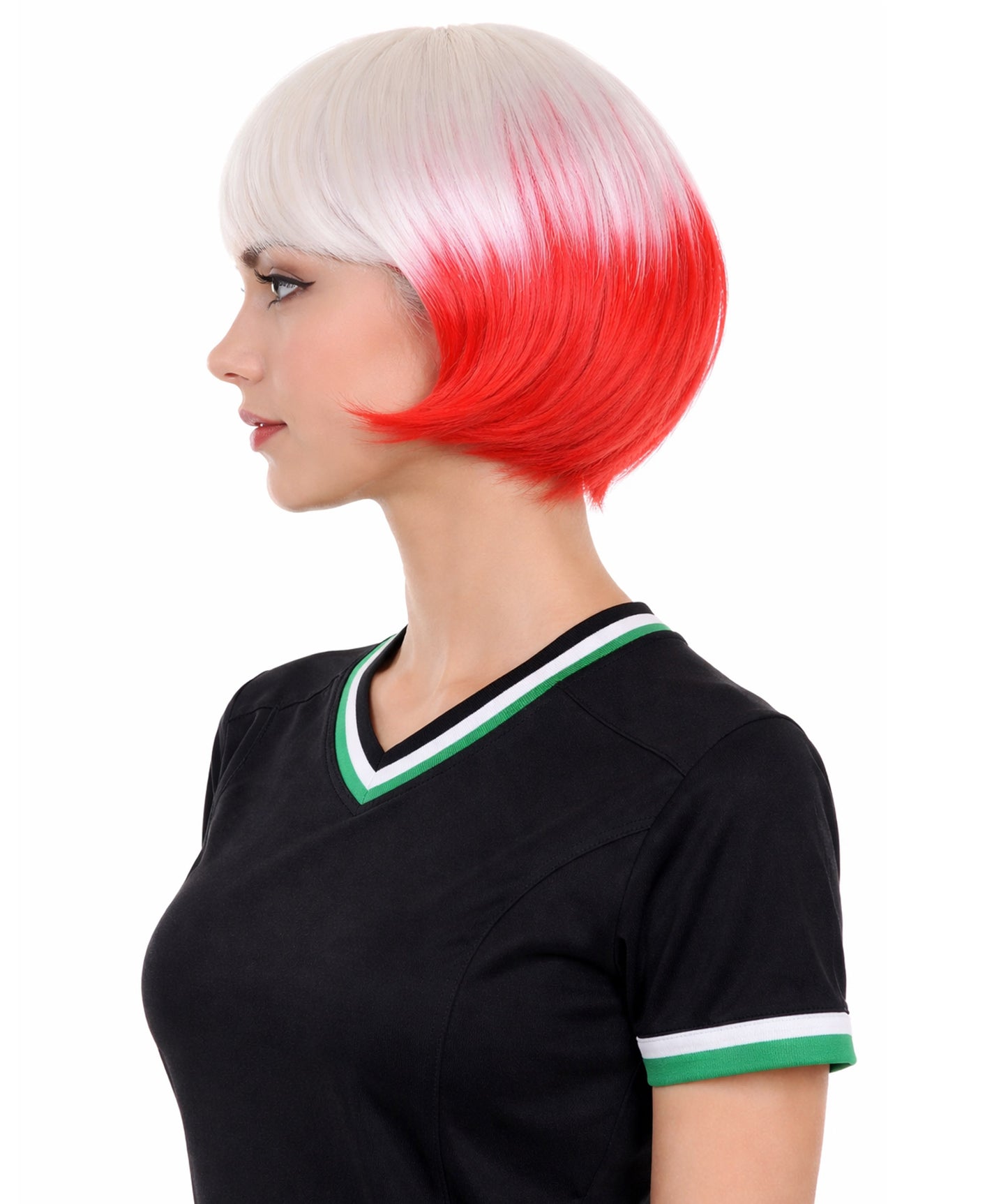 Poland Flag Bob White and Red Wig