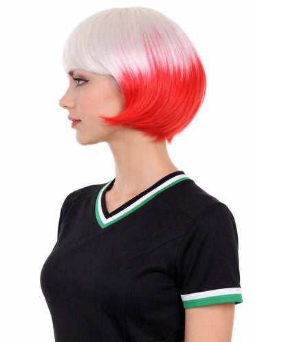 Poland Flag Bob White and Red Wig
