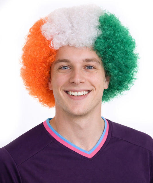 Ivory Coast Flag Afro Multicolor Wig
