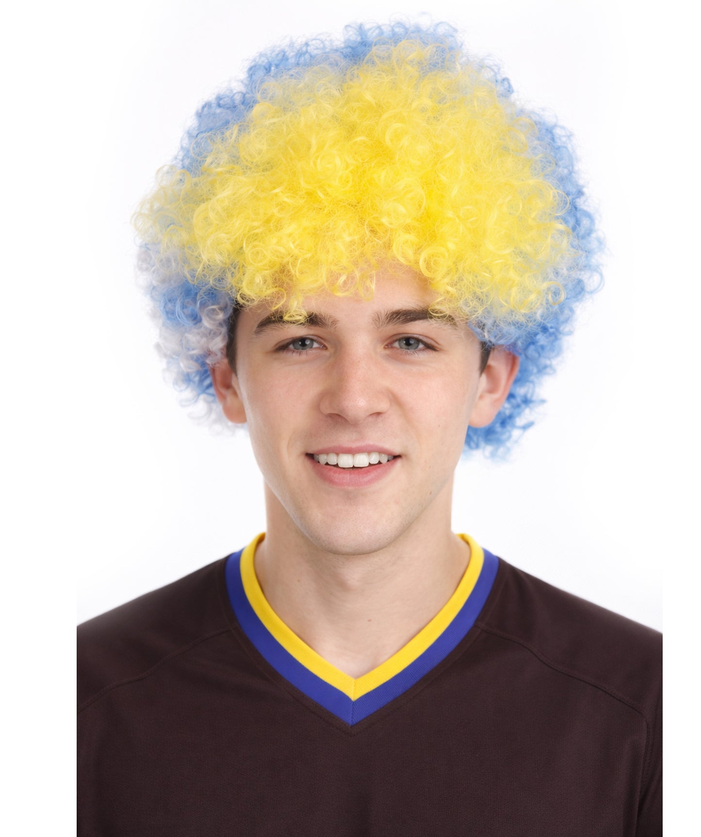 Uruguay Flag Afro Multicolor Wig