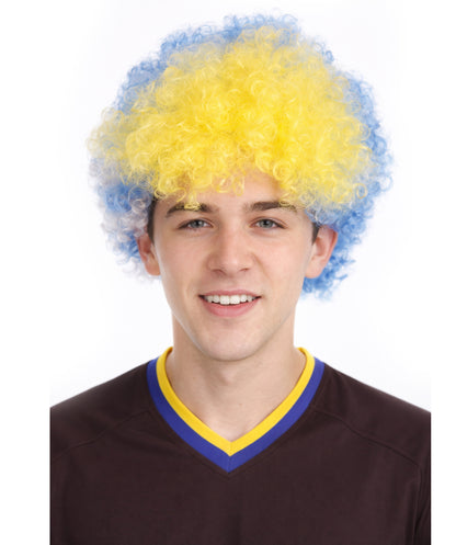 Uruguay Flag Afro Multicolor Wig