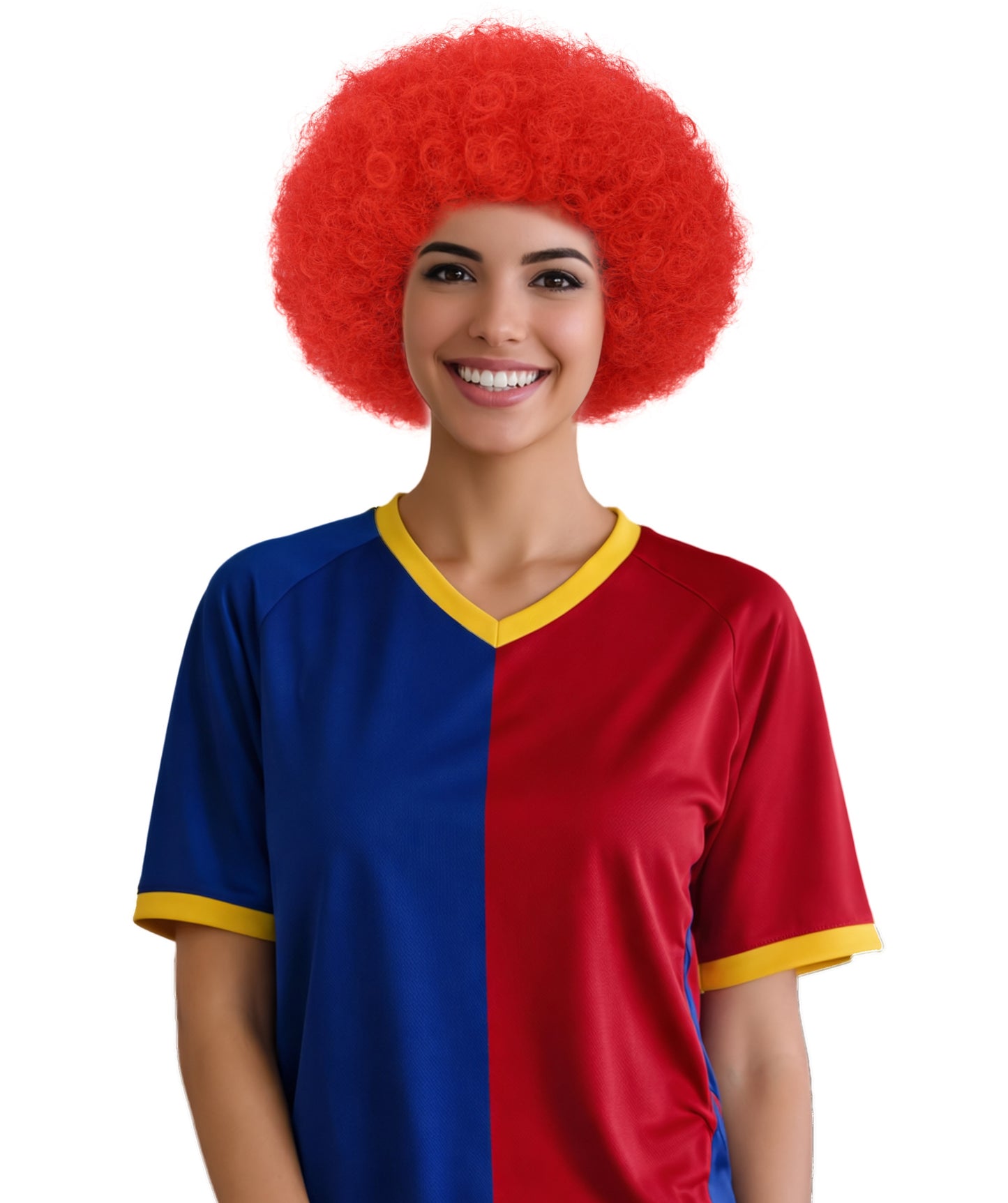 Turkey Flag Red & White Clown Afro Wig