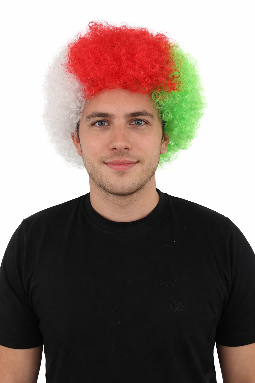 HPO Adult Tri Tone Sports Wig | Voluminous Kinky Afro Style Standard Cap Construction | Six Nations Championship Game Spirit Week Prop