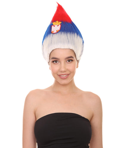 Serbia Flag Troll Wig