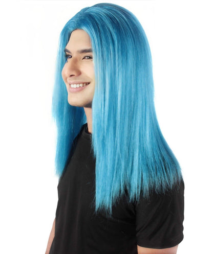 Rainbow Rapper | Multiple color Straight Medium Length Music Icon Wig | Premium Halloween Wig