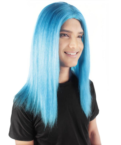 Rainbow Rapper | Multiple color Straight Medium Length Music Icon Wig | Premium Halloween Wig