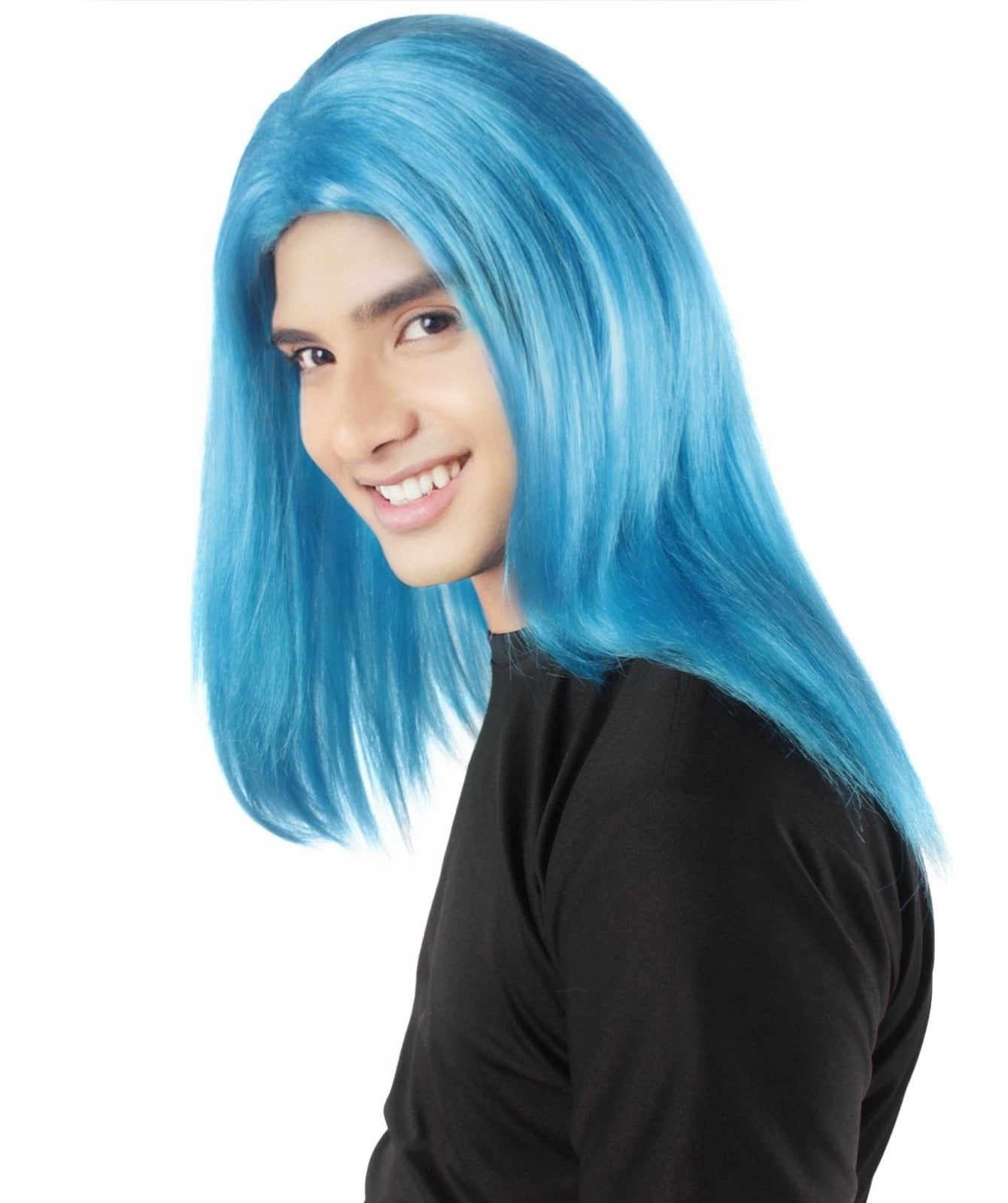 Rainbow Rapper | Multiple color Straight Medium Length Music Icon Wig | Premium Halloween Wig