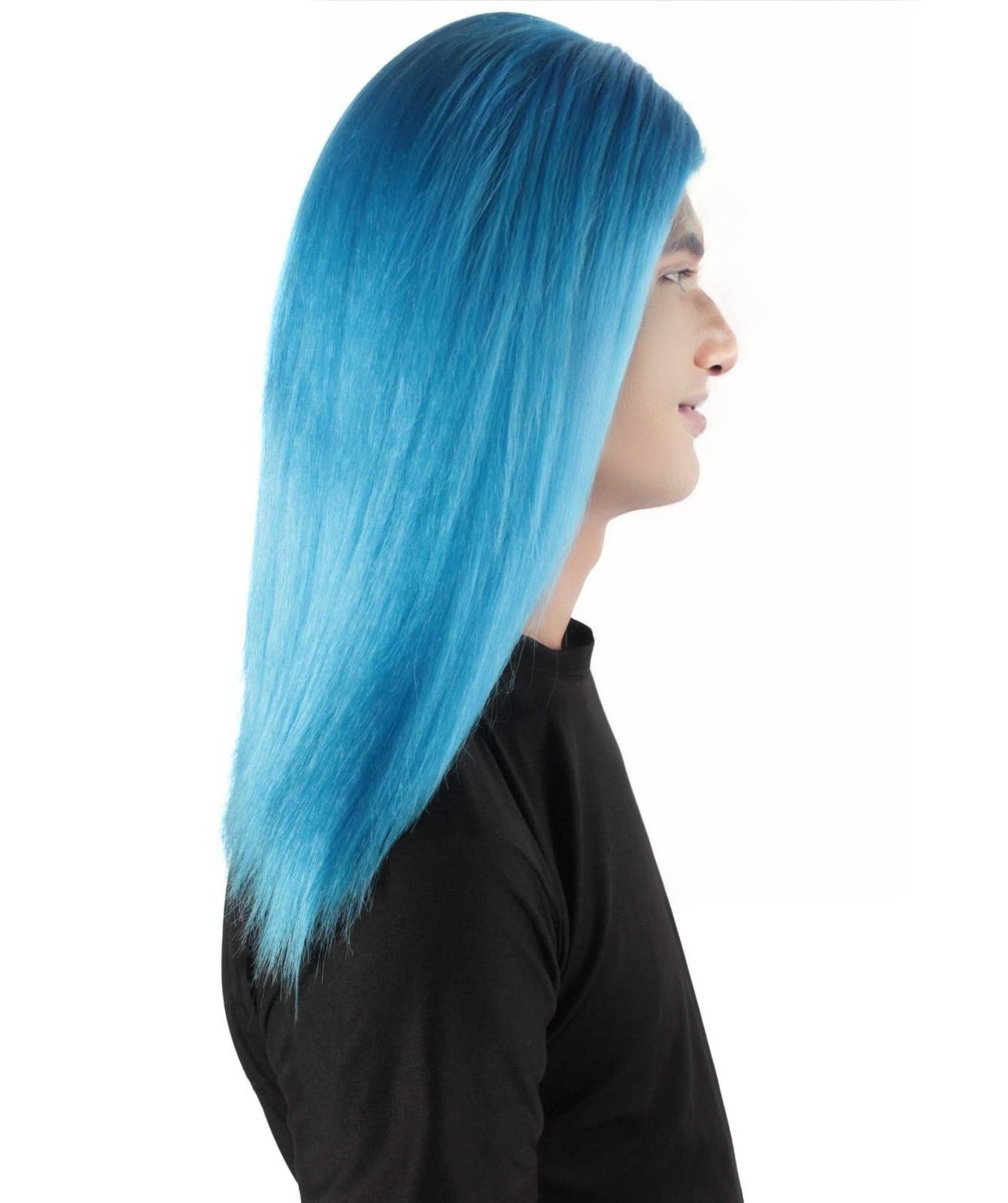 Rainbow Rapper | Multiple color Straight Medium Length Music Icon Wig | Premium Halloween Wig