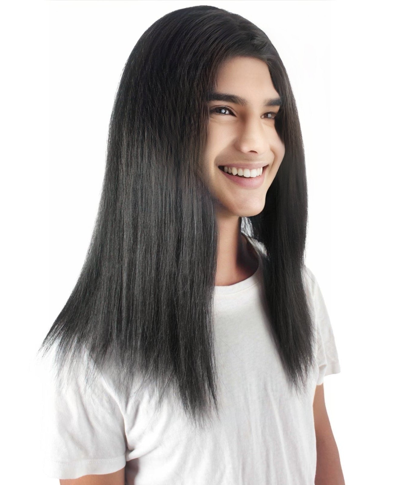 Rainbow Rapper | Multiple color Straight Medium Length Music Icon Wig | Premium Halloween Wig