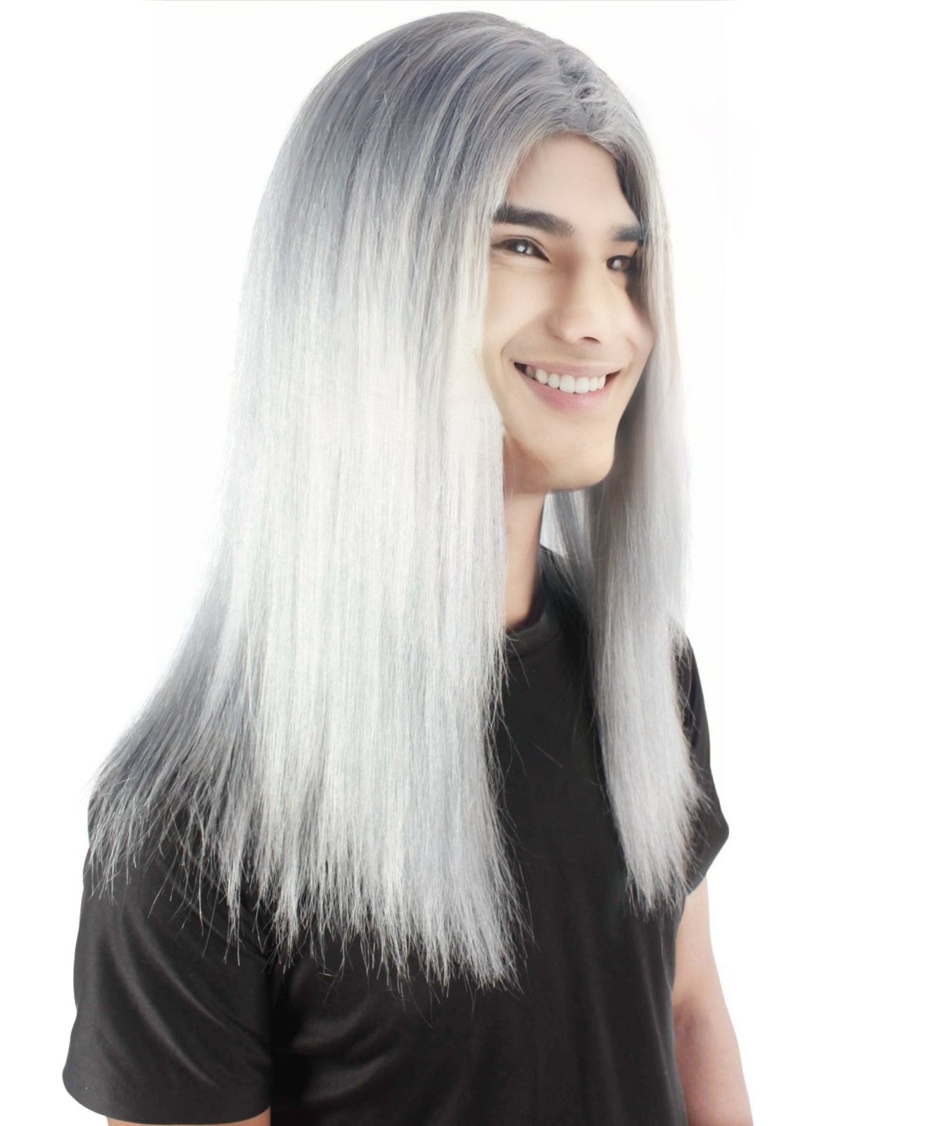 Rainbow Rapper | Multiple color Straight Medium Length Music Icon Wig | Premium Halloween Wig