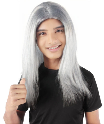 Rainbow Rapper | Multiple color Straight Medium Length Music Icon Wig | Premium Halloween Wig
