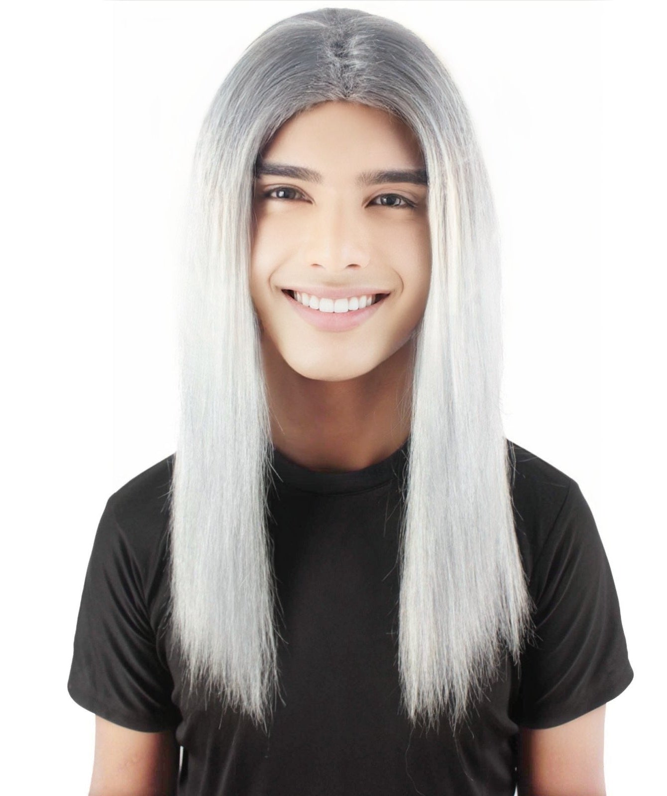 Rainbow Rapper | Multiple color Straight Medium Length Music Icon Wig | Premium Halloween Wig