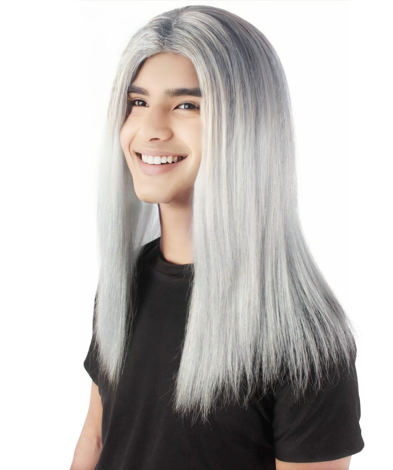 Rainbow Rapper | Multiple color Straight Medium Length Music Icon Wig | Premium Halloween Wig